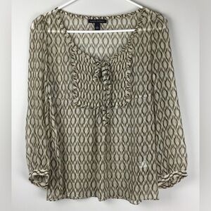 Banana Republic Silk Tie-Front Top Size Small